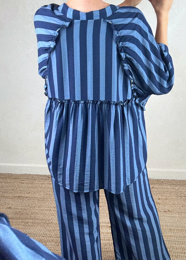 Elodie striped blouse - blue/navy-The Style Attic