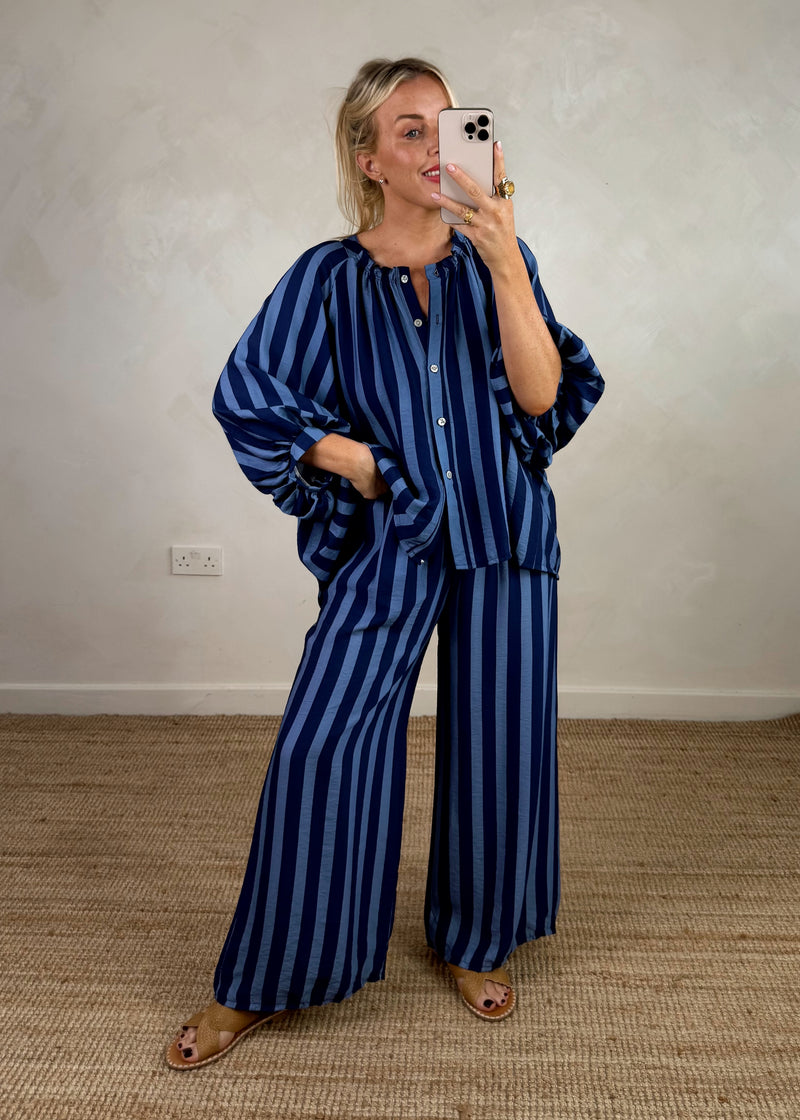 Elodie striped blouse - blue/navy-The Style Attic