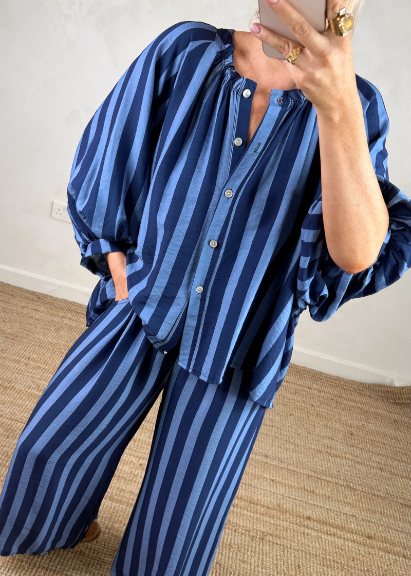 Elodie striped blouse - blue/navy-The Style Attic