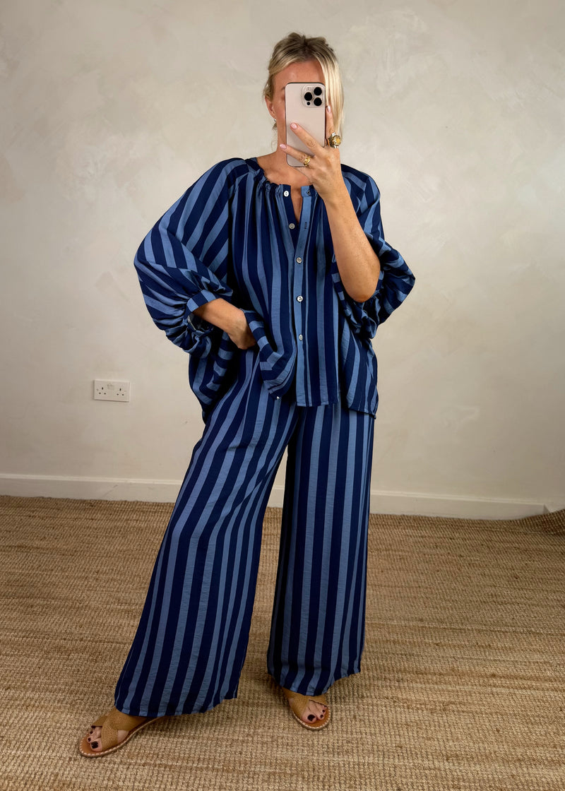 Elodie striped blouse - blue/navy-The Style Attic