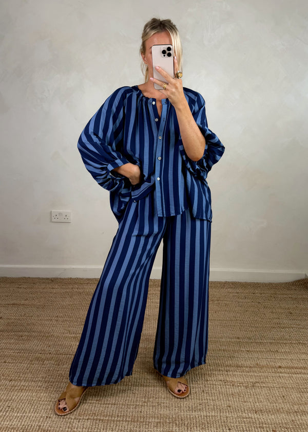 Elodie striped blouse - blue/navy-The Style Attic