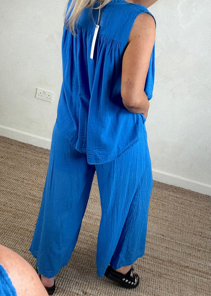 Elsie blouse - cobalt-The Style Attic