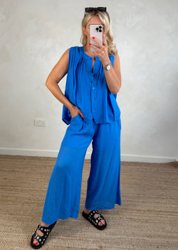 Elsie blouse - cobalt-The Style Attic