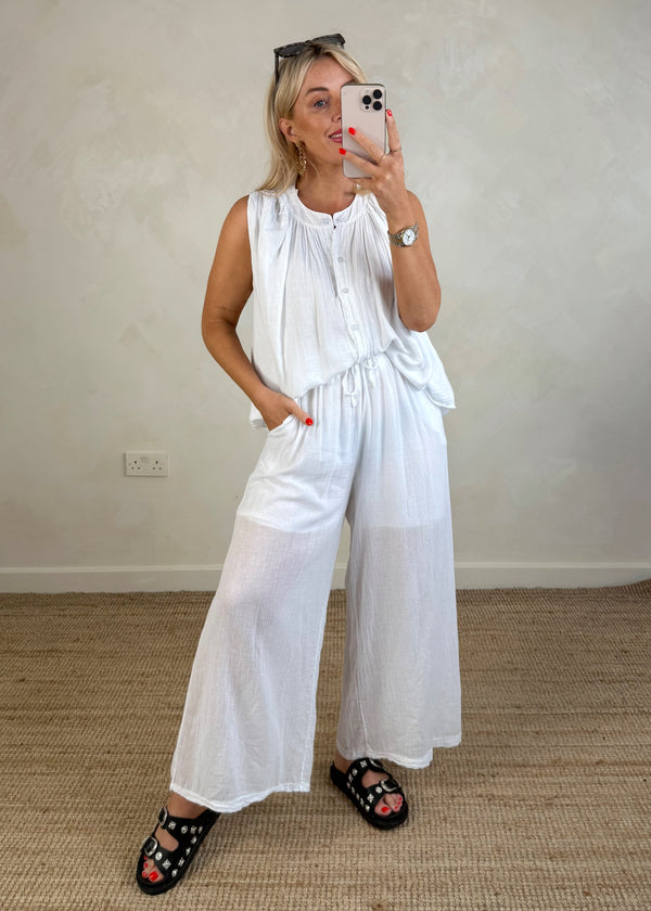 Elsie blouse - white-The Style Attic