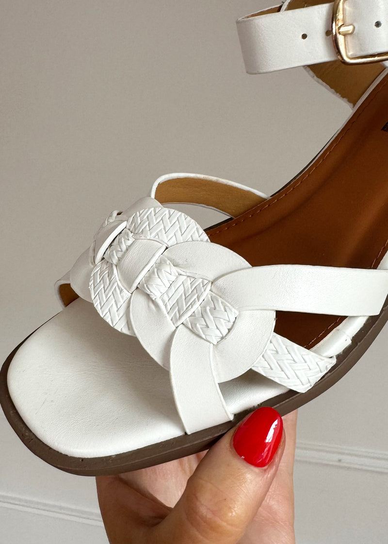 Emily sandal - white-The Style Attic