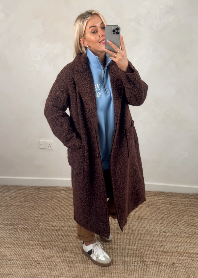 Emma overcoat - chocolate-The Style Attic