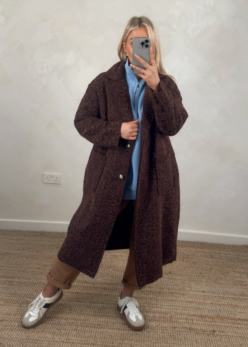 Emma overcoat - chocolate-The Style Attic