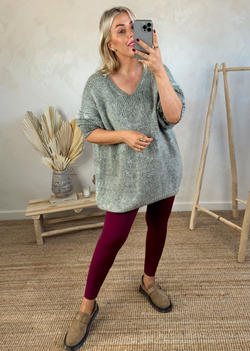 Energy leggings - Merlot-The Style Attic