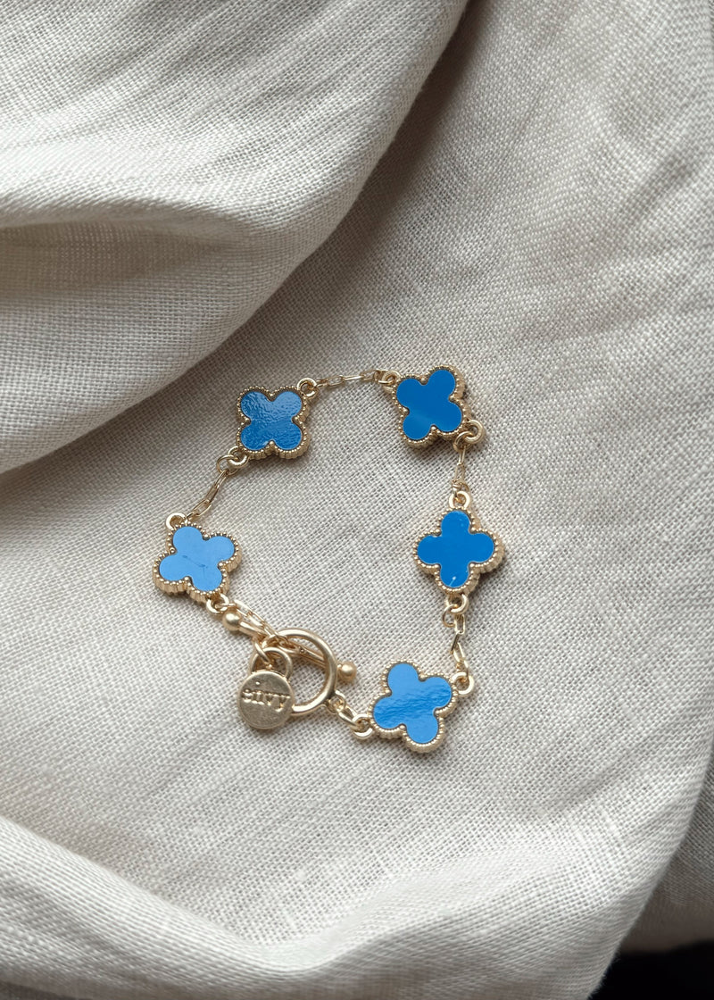 Envy Clover bracelet - gold/blue-The Style Attic