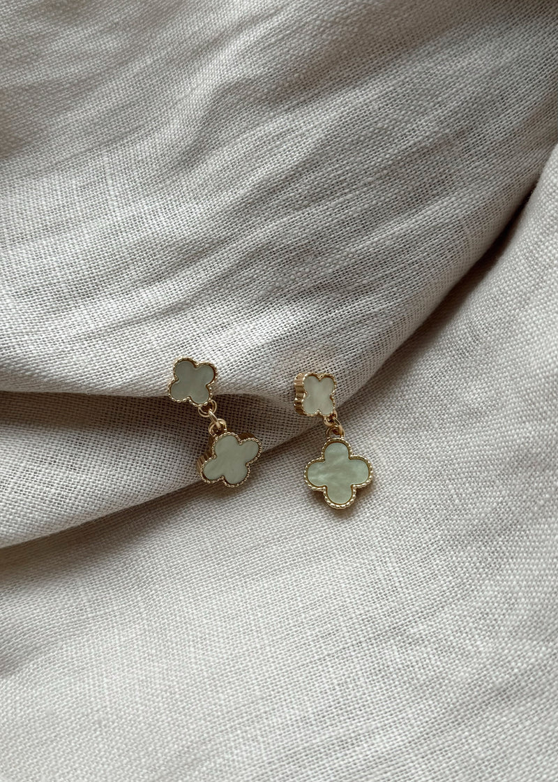 Envy Clover earrings - gold/green-The Style Attic