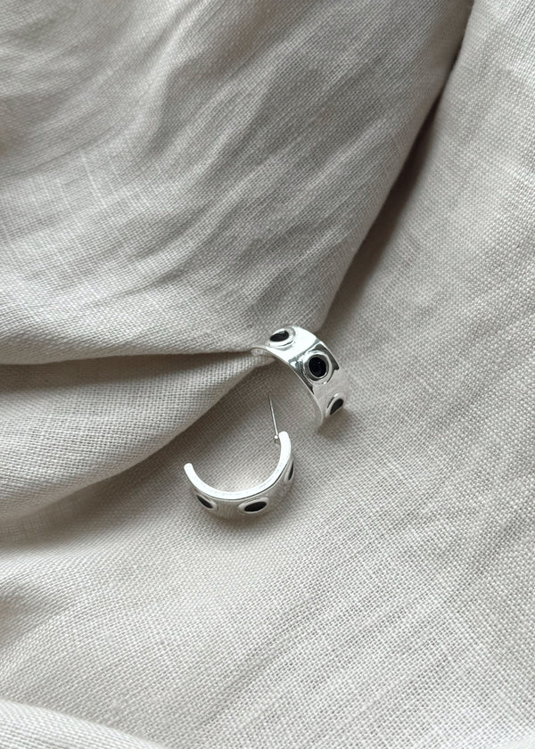 Envy dot hoop earrings - silver-The Style Attic