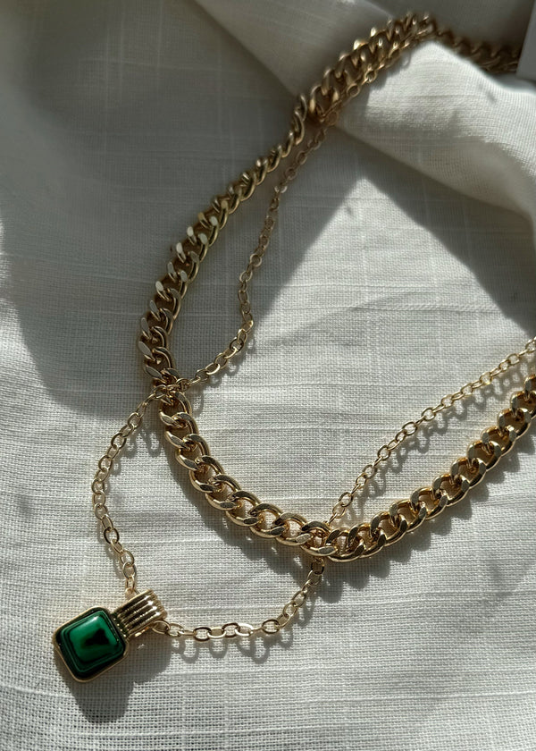 Envy gem necklace - gold-The Style Attic