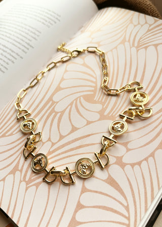 Equestrian link necklace - Gold-The Style Attic