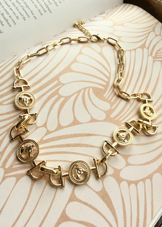 Equestrian link necklace - Gold-The Style Attic