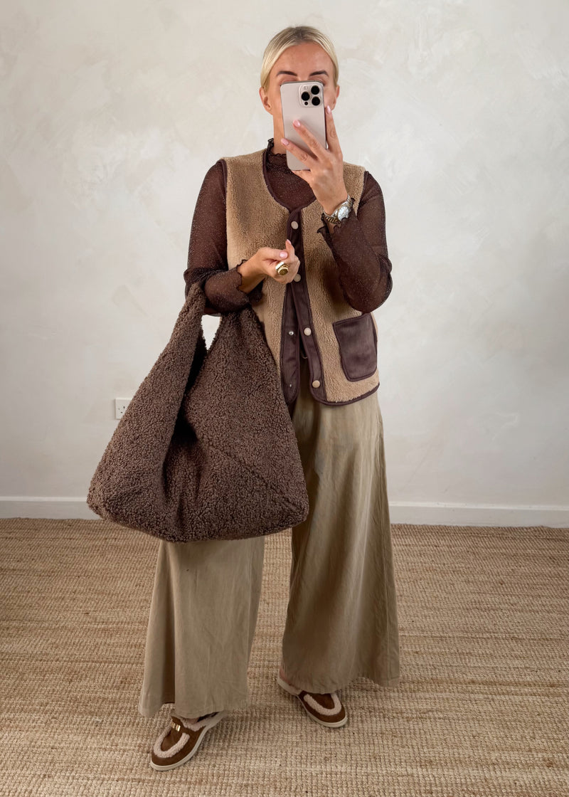 Erica Borg gilet - camel-The Style Attic