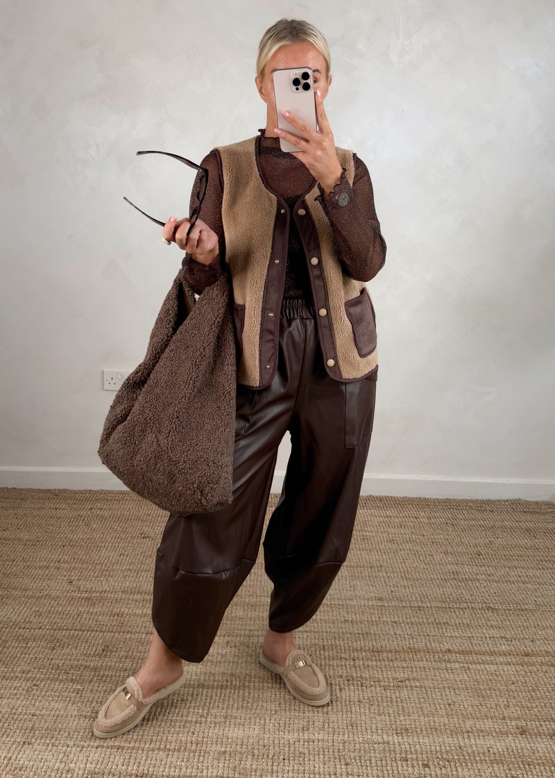 Erica Borg gilet - camel-The Style Attic