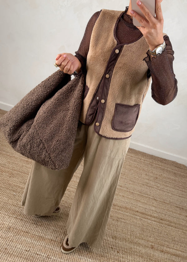 Erica Borg gilet - camel-The Style Attic