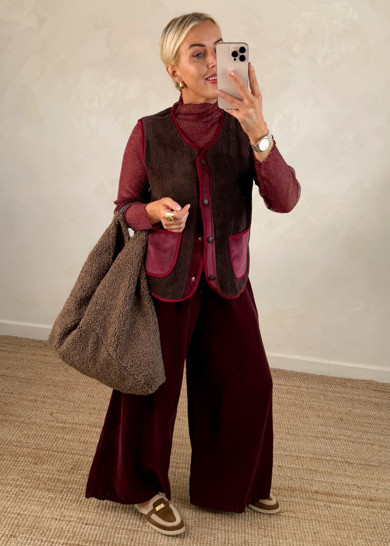 Erica Borg gilet - chocolate-The Style Attic