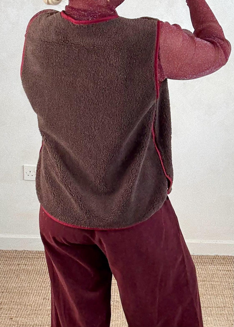 Erica Borg gilet - chocolate-The Style Attic