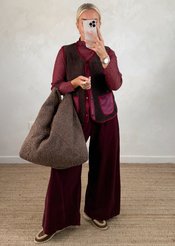 Erica Borg gilet - chocolate-The Style Attic