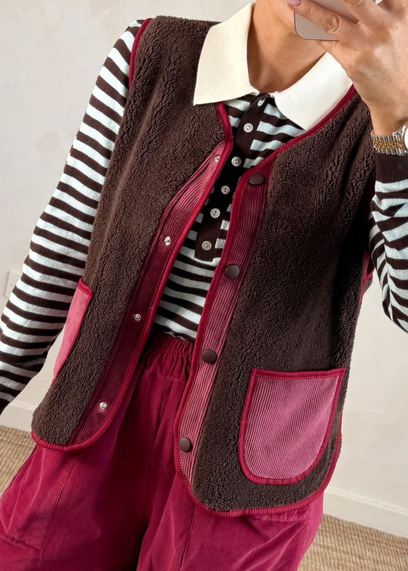 Erica Borg gilet - chocolate-The Style Attic