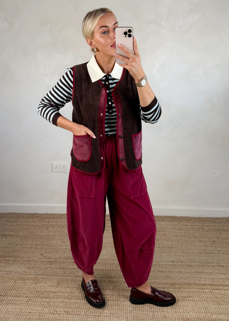 Erica Borg gilet - chocolate-The Style Attic