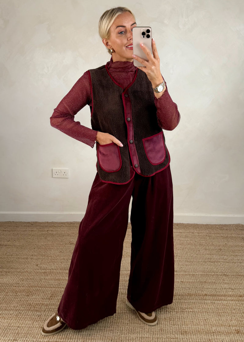 Erica Borg gilet - chocolate-The Style Attic