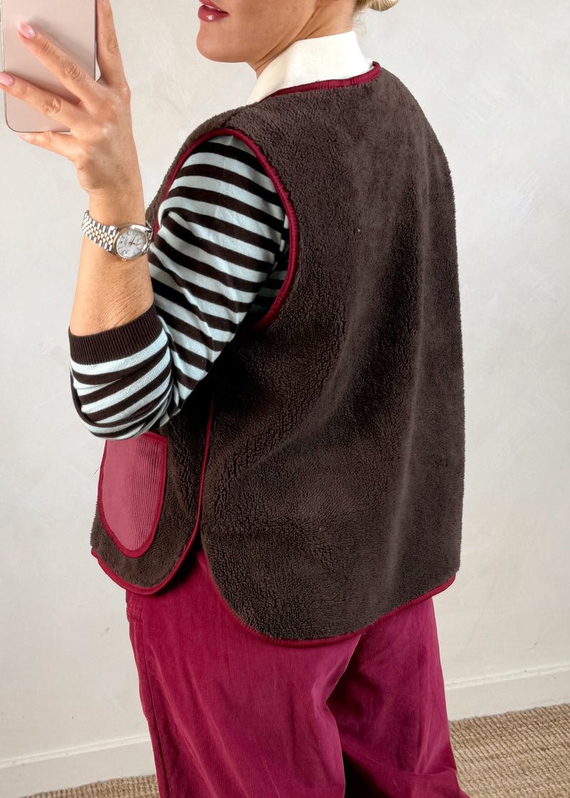 Erica Borg gilet - chocolate-The Style Attic