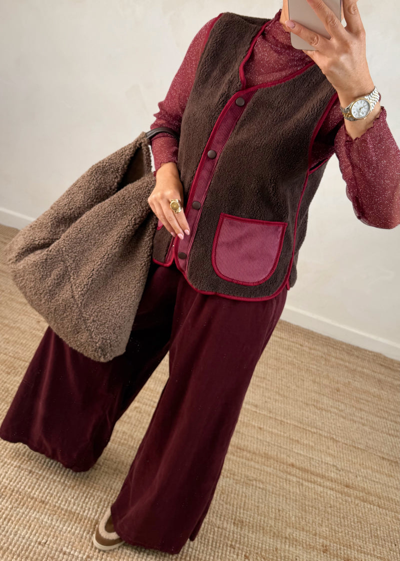 Erica Borg gilet - chocolate-The Style Attic