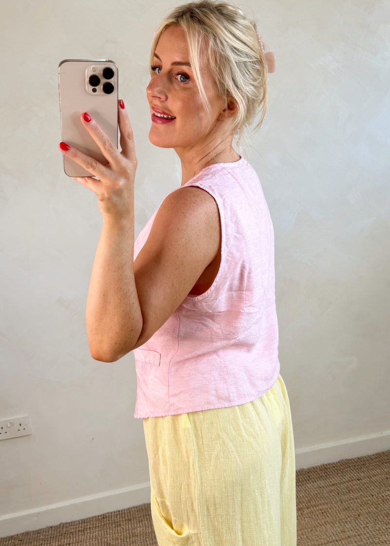 Erica waistcoat - blush-The Style Attic