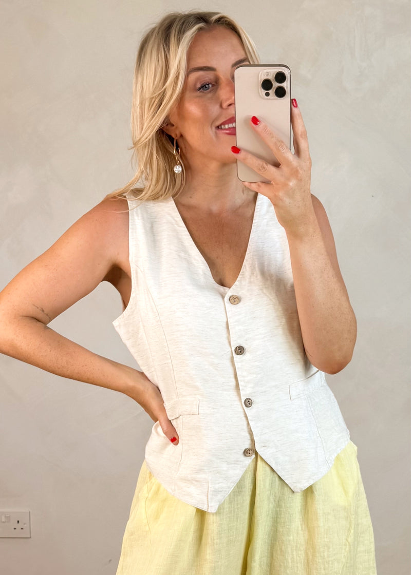 Erica waistcoat - cream-The Style Attic