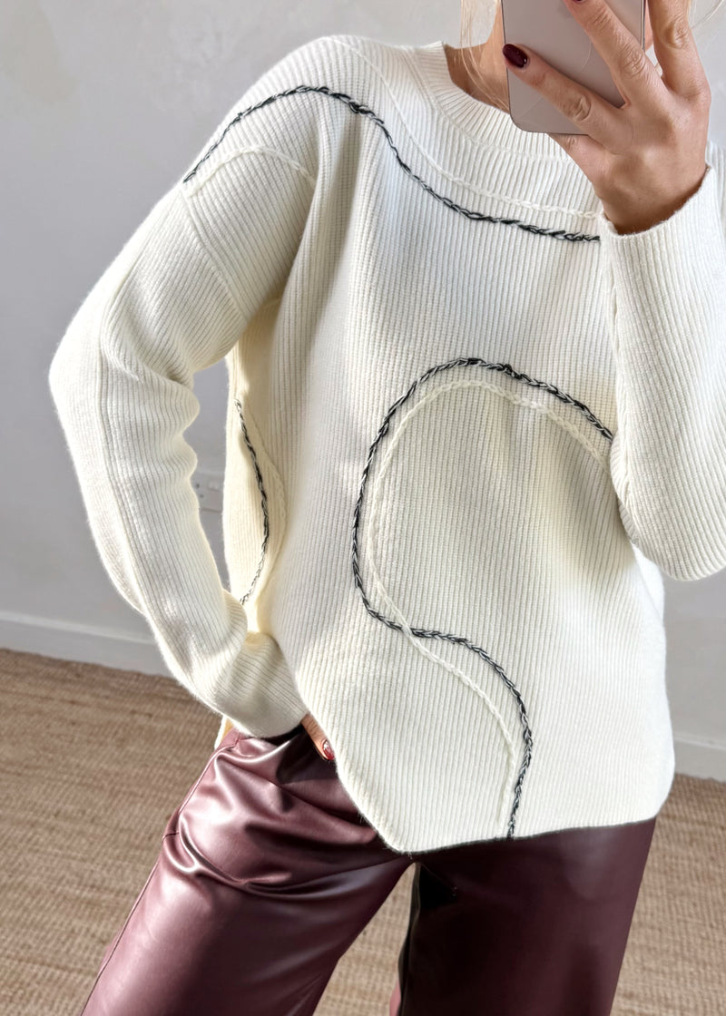 Erin embroidered knit-The Style Attic