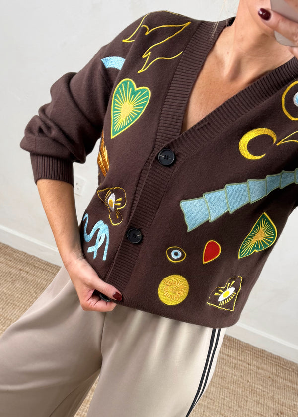 Essie cardigan - chocolate-The Style Attic