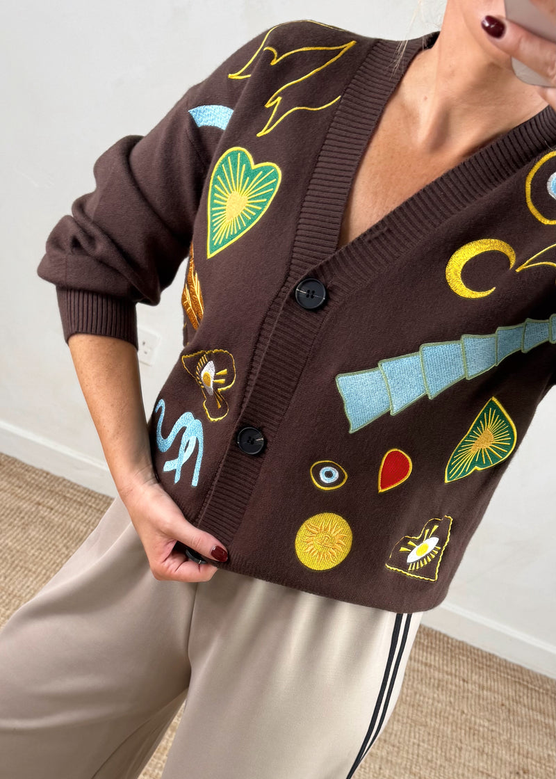 Essie cardigan - chocolate-The Style Attic
