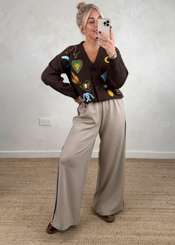 Essie cardigan - chocolate-The Style Attic
