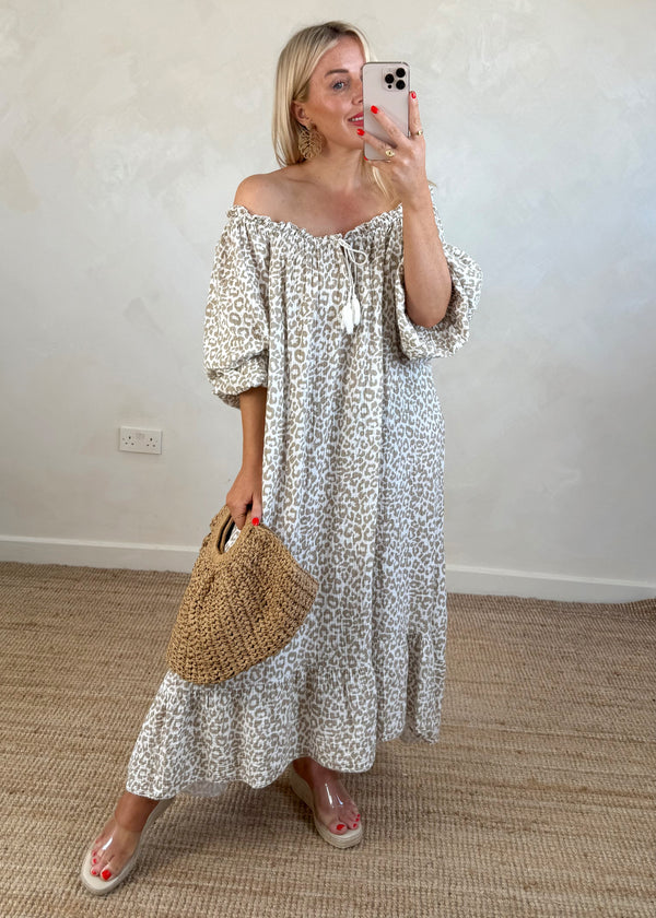 Etta leopard maxi - mocha-The Style Attic