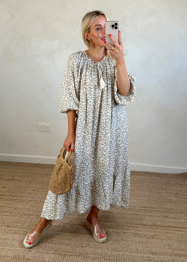 Etta leopard maxi - mocha-The Style Attic