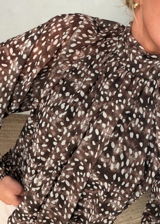 Eva bambi blouse - Chocolate-The Style Attic