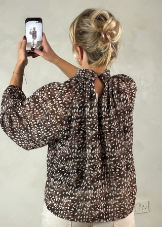 Eva bambi blouse - Chocolate-The Style Attic