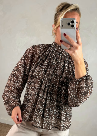Eva bambi blouse - Chocolate-The Style Attic
