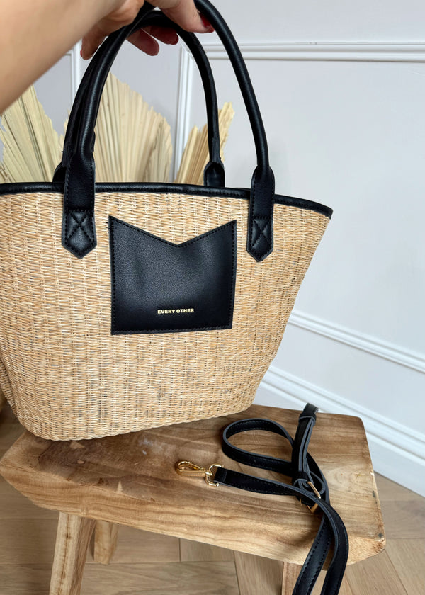 Every other large basket tote - black-The Style Attic