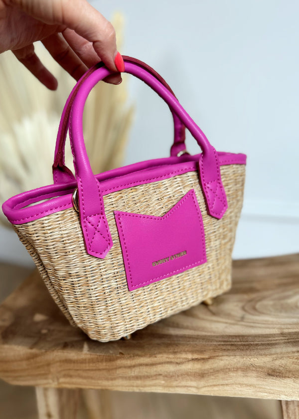 Every other mini straw bag - fuchsia-The Style Attic