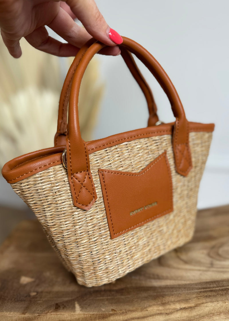 Every other mini straw bag - tan-The Style Attic