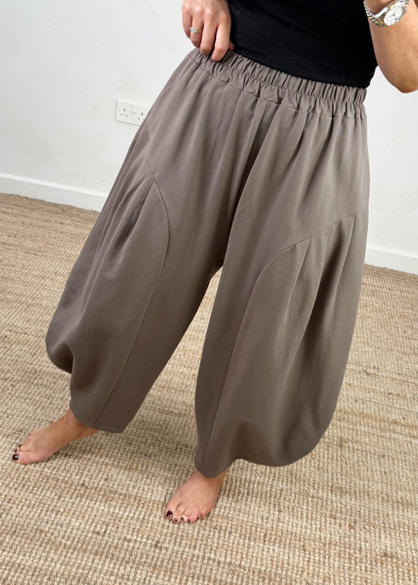 Extreme barrel leg trouser - mocha-The Style Attic
