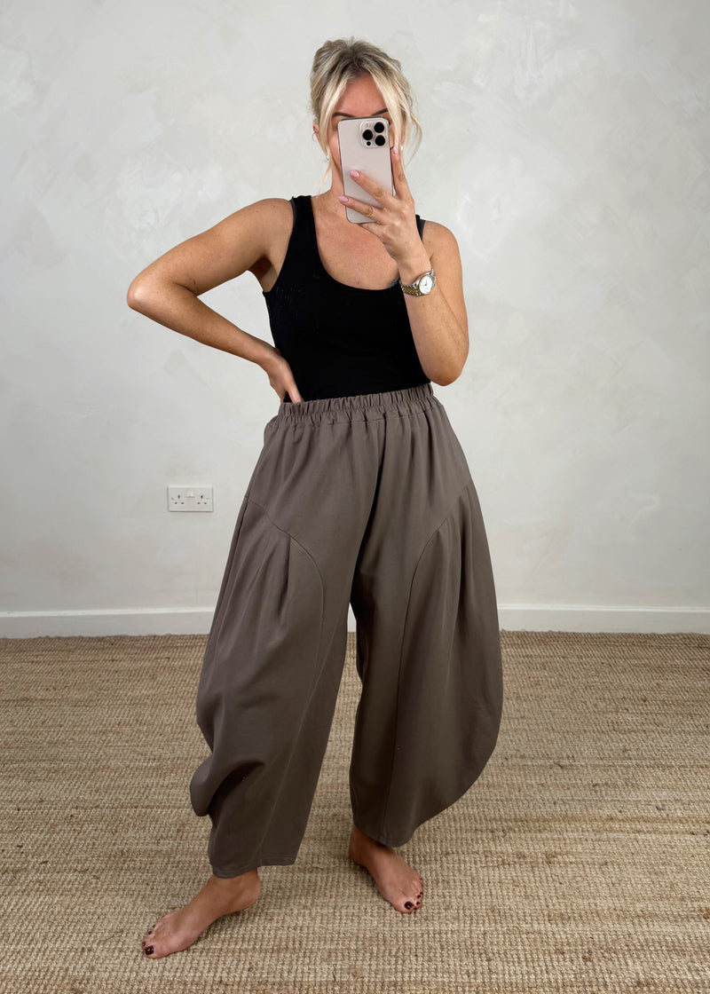 Extreme barrel leg trouser - mocha-The Style Attic