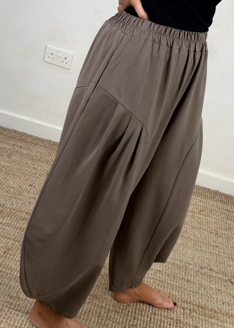 Extreme barrel leg trouser - mocha-The Style Attic