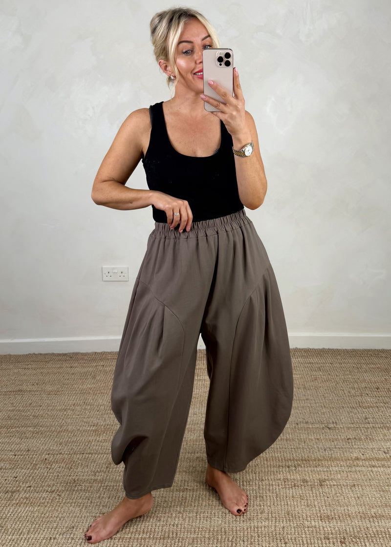 Extreme barrel leg trouser - mocha-The Style Attic