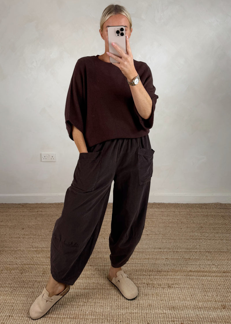 Farrah knit - chocolate-The Style Attic