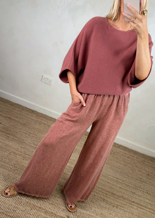 Farrah knit - rouge pink-The Style Attic