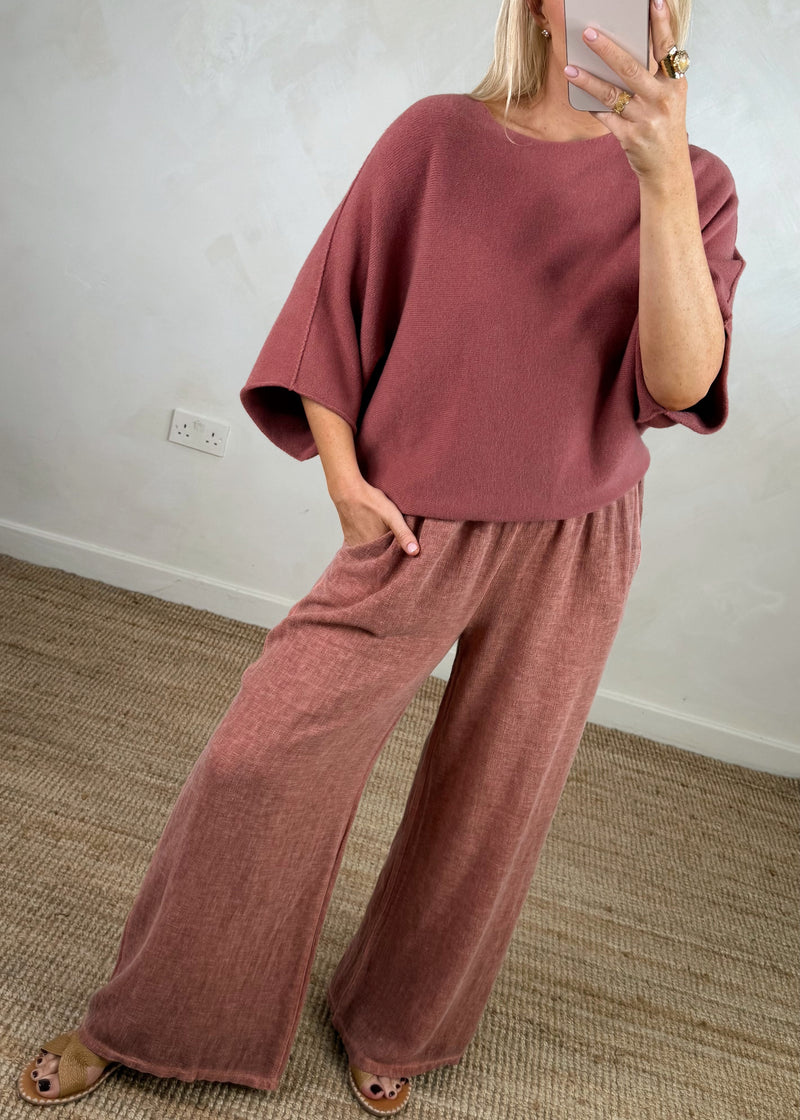 Farrah knit - rouge pink-The Style Attic